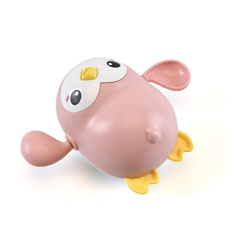 Jucarie De Baie Pinguin Inotator, Mecanism De Rotire, Material ABS, Roz