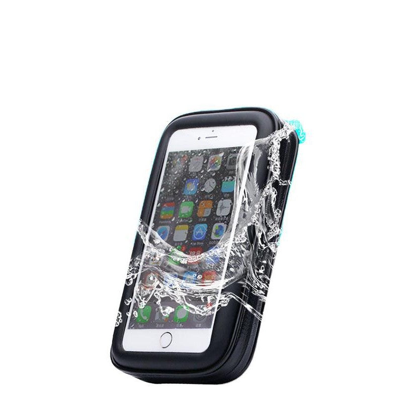 Suport Telefon Bicicleta si Motocicleta, Husa Impermeabila IPX4 cu Touchscreen Sensibil si Rotire 360 Grade, Protectie Socuri din Material EVA, Negru, Marime L, Max 5.5 Inch