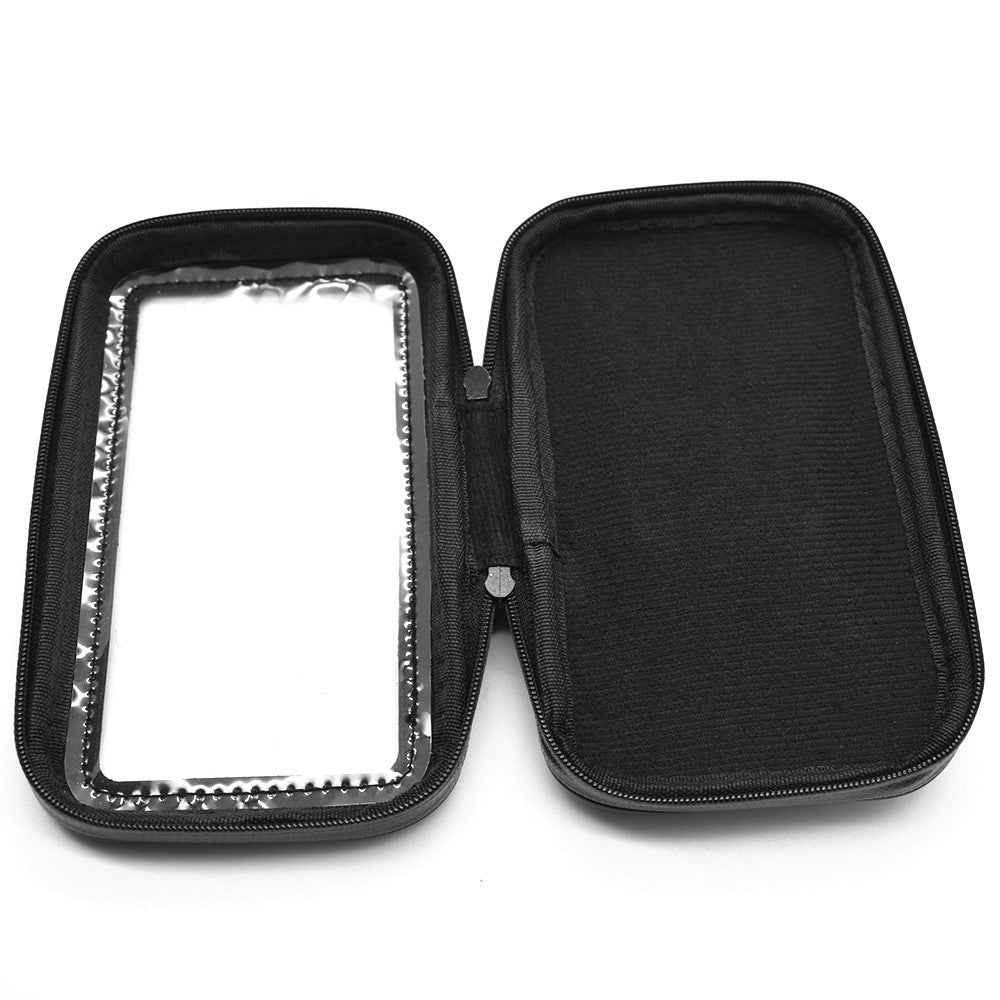 Suport Telefon Bicicleta si Motocicleta, Husa Impermeabila IPX4 cu Touchscreen Sensibil si Rotire 360 Grade, Protectie Socuri din Material EVA, Negru, Marime L, Max 5.5 Inch