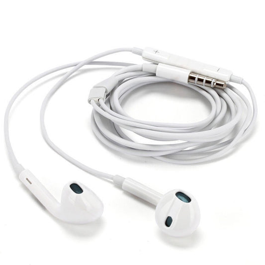 WUW Casti Audio In-Ear cu Microfon, Conector Jack 3.5 mm, Telecomanda pentru Apeluri si Volum, Lungime Cablu 1m, Alb, R31