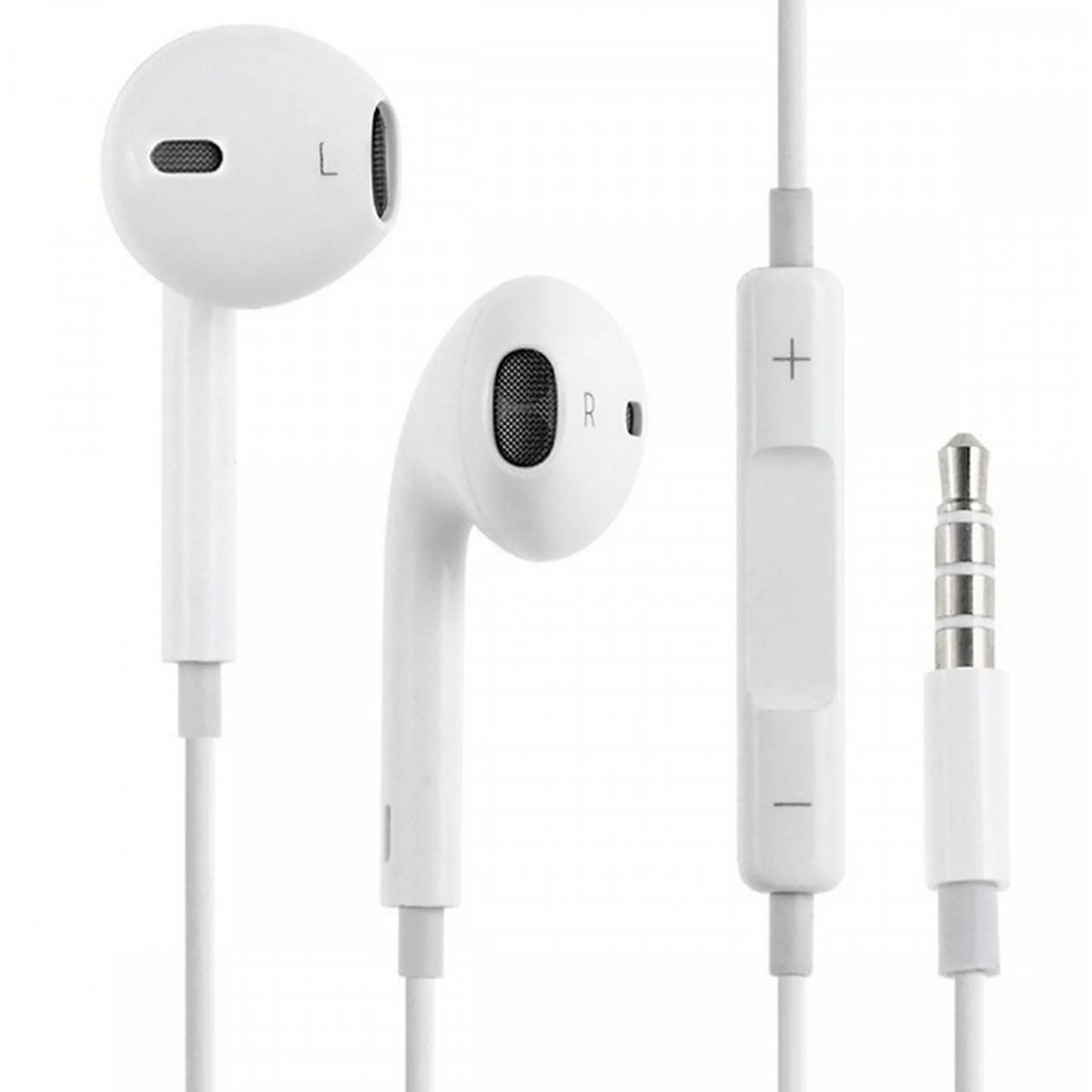WUW Casti Audio In-Ear cu Microfon, Conector Jack 3.5 mm, Telecomanda pentru Apeluri si Volum, Lungime Cablu 1m, Alb, R31