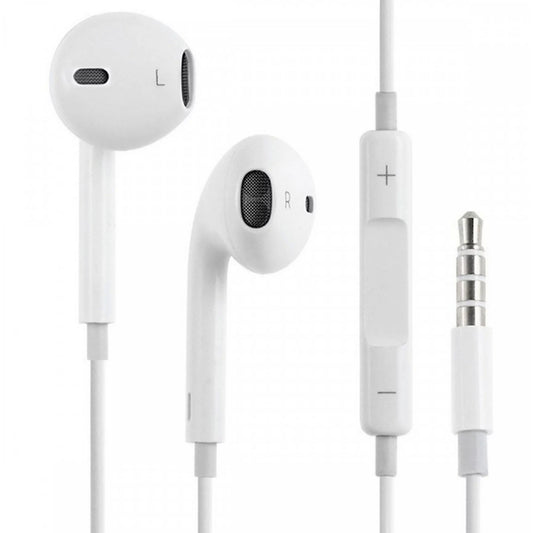 WUW Casti Audio In-Ear cu Microfon, Conector Jack 3.5 mm, Telecomanda pentru Apeluri si Volum, Lungime Cablu 1m, Alb, R31