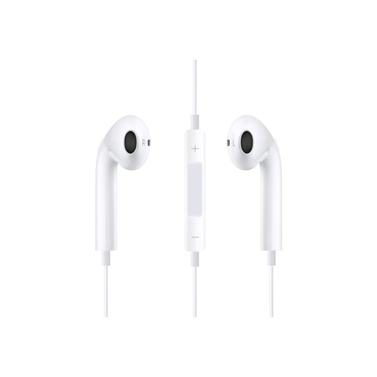 WUW Casti Audio In-Ear cu Microfon, Conector Jack 3.5 mm, Telecomanda pentru Apeluri si Volum, Lungime Cablu 1m, Alb, R31