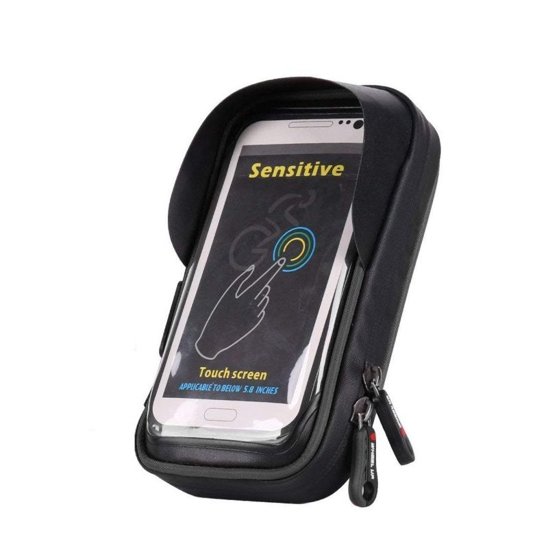 Wheel Up Suport Telefon Bicicleta, Borseta Impermeabila cu Protectie Solara, Rotatie 360 Grade, Nailon 900D si Ecran Tactil TPU, Compatibil Telefoane pana la 6.0 inch, Negru