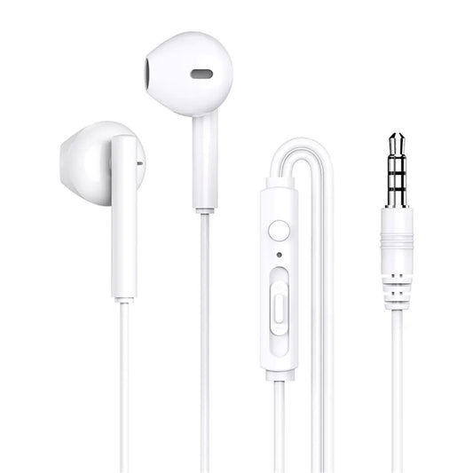 Rock Space ES05 Căști Audio In-Ear HiFi, Microfon și Telecomandă pentru Volum, Conector Jack 3.5 mm, Cablu 1 m, Alb