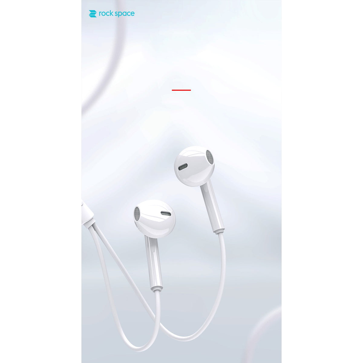 Rock Space ES05 Căști Audio In-Ear HiFi, Microfon și Telecomandă pentru Volum, Conector Jack 3.5 mm, Cablu 1 m, Alb