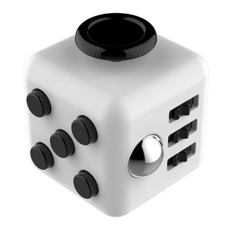 Cub Fidget Antistres, Jucarie Interactiva cu Mecanisme Multiplu, Plastic, Alb/Negru