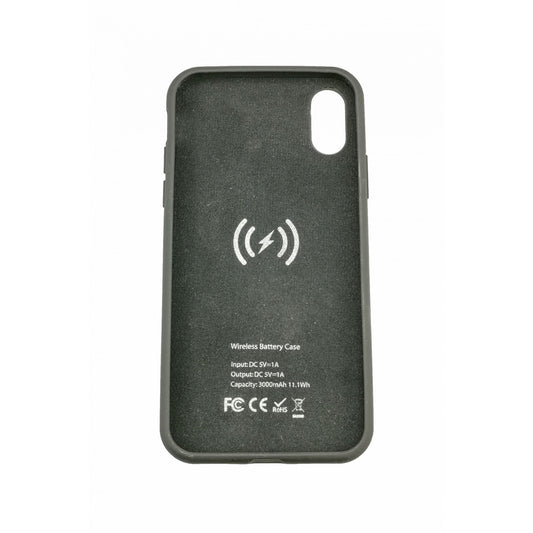 Husa cu Acumulator Extern iFans pentru iPhone X, Incarcare Wireless, Baterie de Rezerva 3000 mAh, Protectie TPU, Negru