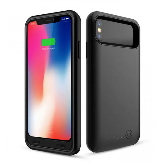 Husa cu Baterie Externa iFans pentru Apple iPhone X, Acumulator Protectie 4000 mAh, Negru