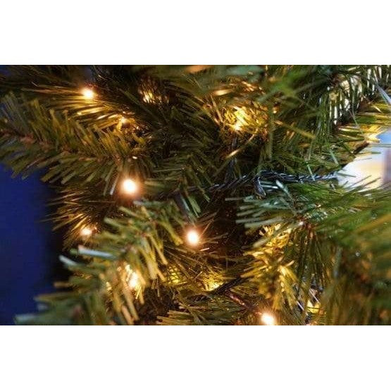 Instalatie De Craciun Liniara Cu Baterii, 2 Moduri De Iluminare, Fir Verde Din Plastic, 3 m, 30 LED-uri, Alb Cald