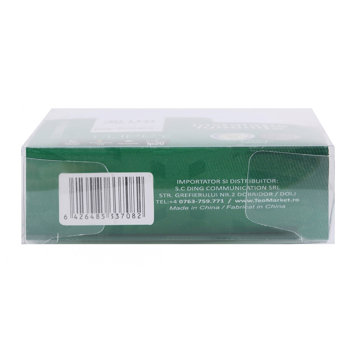 Instalatie De Craciun Liniara Cu Baterii, 10 LED-uri Cu Functie Flash, Fir Transparent Din Cupru, Interior, 1 m, Alb Rece
