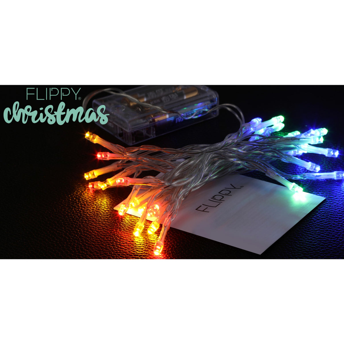 Instalatie de Craciun Liniara, 10 LED-uri cu Functie Flash si 2 Jocuri de Lumini, Alimentare pe Baterii, Fir din Cupru Transparent, 1 m, Multicolor