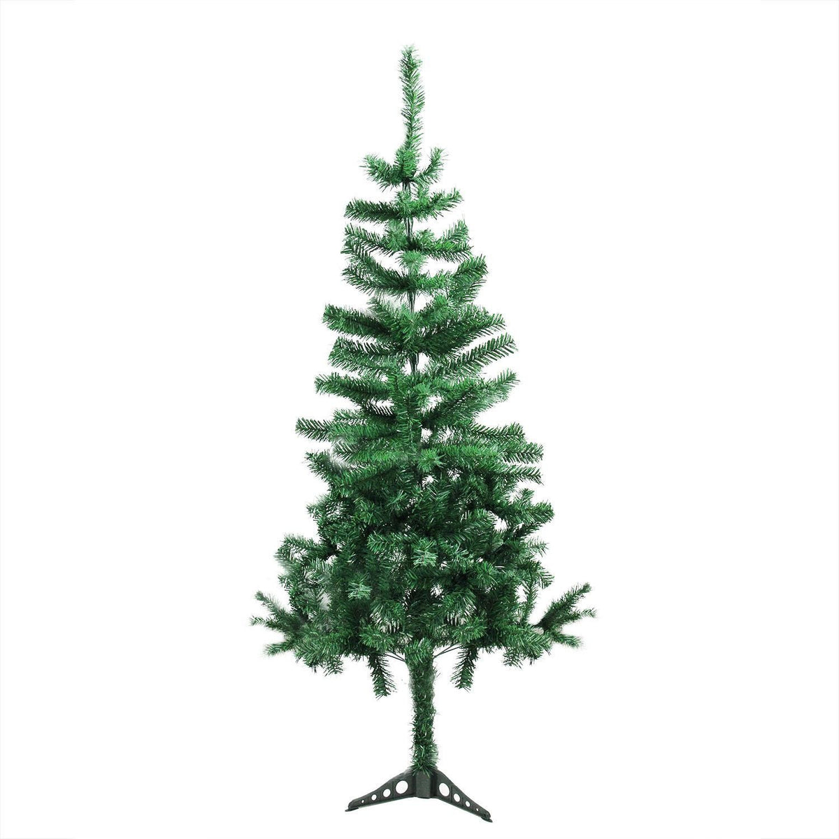 Brad Artificial De Craciun, Aspect Natural Bogat, Utilizare Interior Si Exterior, Structura Demontabila, PVC, Inaltime 1.5 m, Verde, Suport Inclus