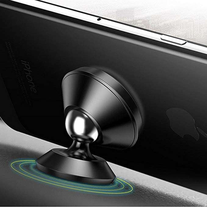 Suport Auto Magnetic Universal, Rotire 360 Grade, Montare pe Bord, Design Compact V2, ABS si Metal, Negru