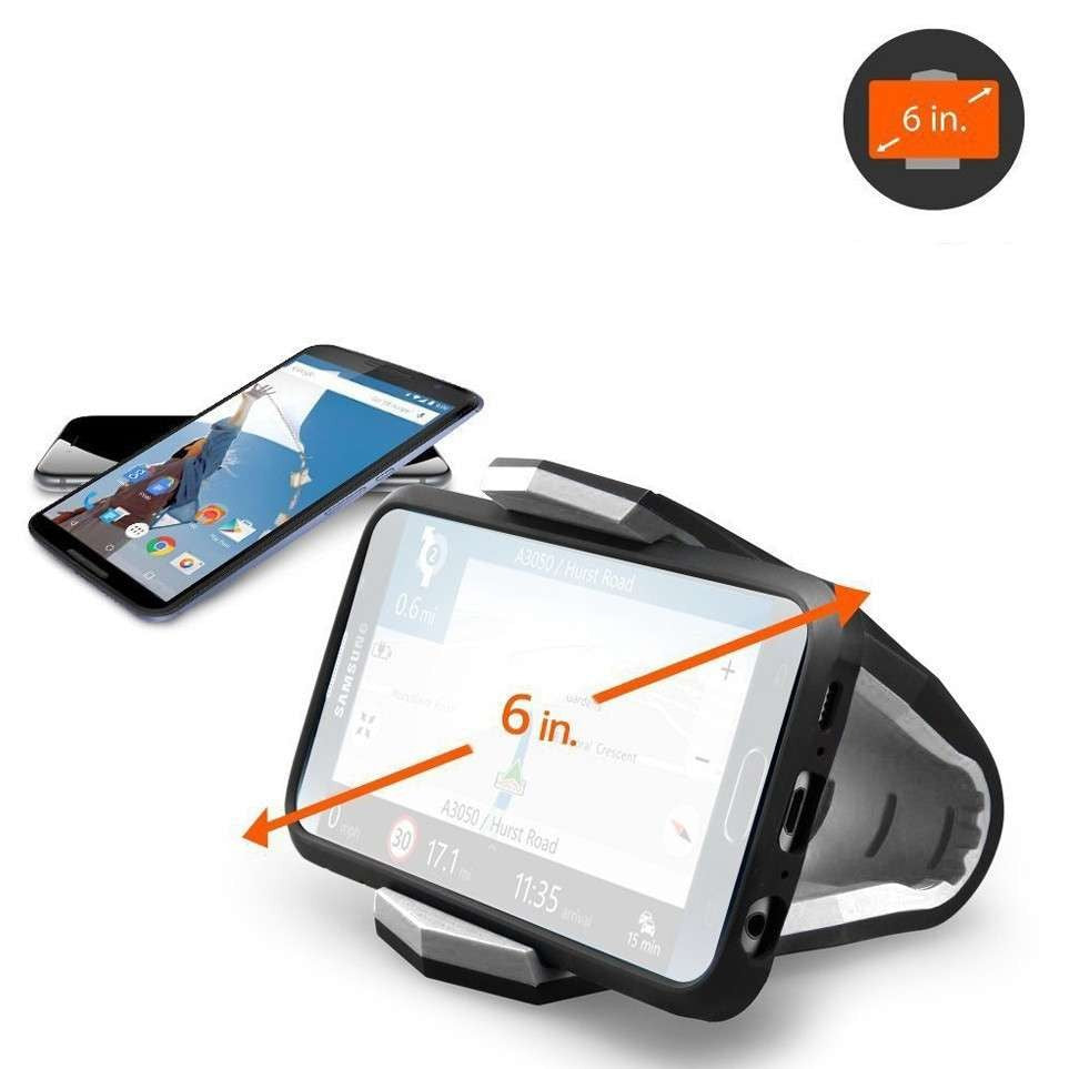 Suport Auto Pentru Telefon A12 Alligator Clip, Montare Bord Cu Deschidere Tip Clema, Silicon Anti-Alunecare, Negru