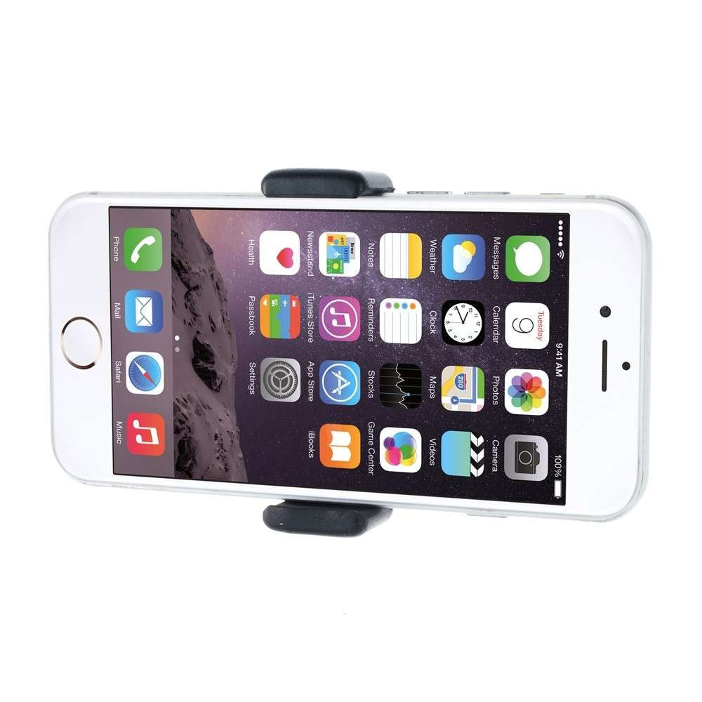 Suport Auto Universal Telefon BK001, Prindere Grila Ventilatie cu Clema Reglabila, Rotatie 360 Grade, Deschidere 8 cm, ABS, Negru