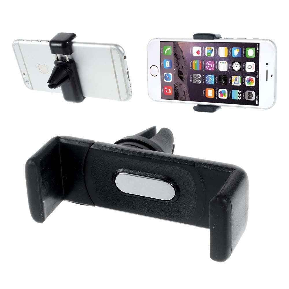 Suport Auto Universal Telefon BK001, Prindere Grila Ventilatie cu Clema Reglabila, Rotatie 360 Grade, Deschidere 8 cm, ABS, Negru