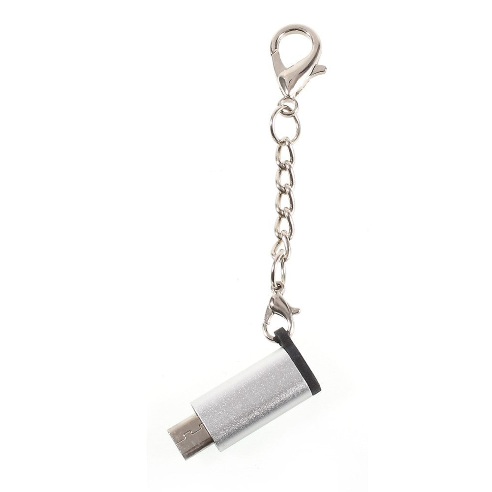 Adaptor Micro-USB la USB Type-C, Design Compact 2.4 cm, Conector Reversibil, Carcasa Aluminiu, Universal, Argintiu
