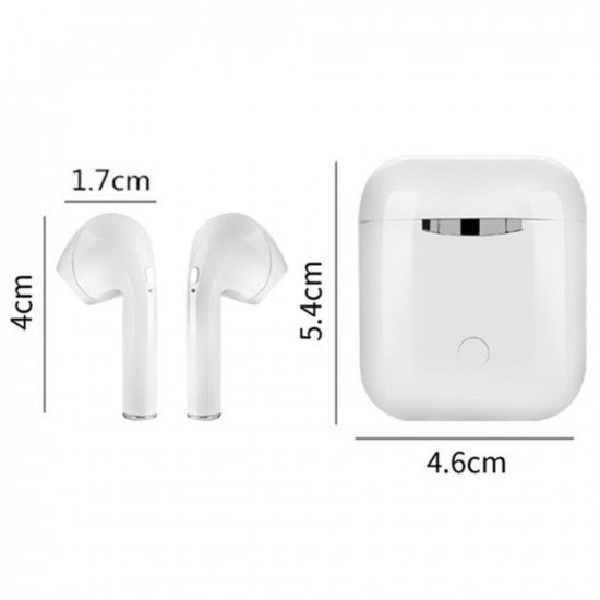 Casti Wireless MKJ-I9 Earbuds, Tehnologie Bluetooth, Design Ergonomic, Reincarcabile, Alb