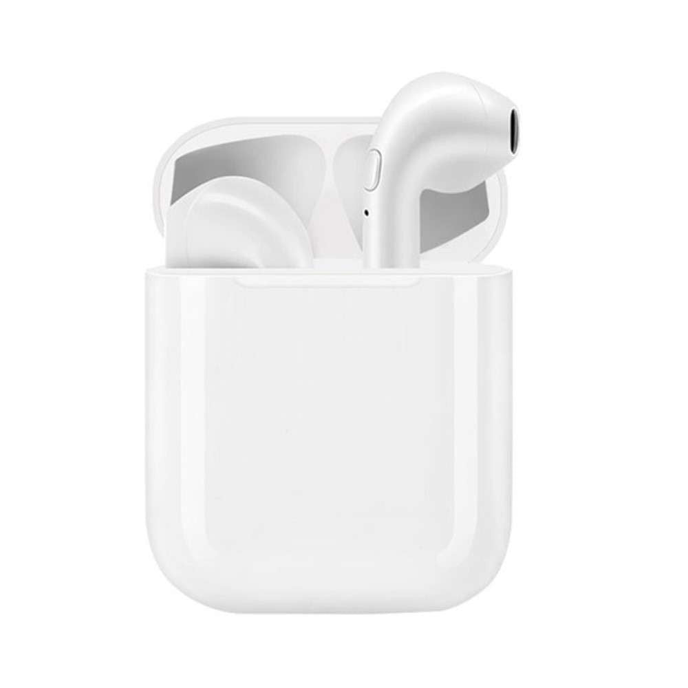 Casti Wireless Bluetooth MKJ-I8X, Earbuds In-Ear, Tehnologie TWS, Carcasa de Incarcare, Alb