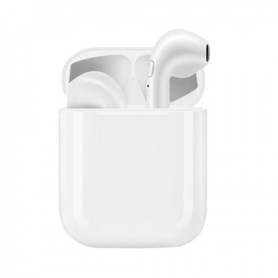 Casti Wireless Bluetooth MKJ-I8X, Earbuds In-Ear, Tehnologie TWS, Carcasa de Incarcare, Alb