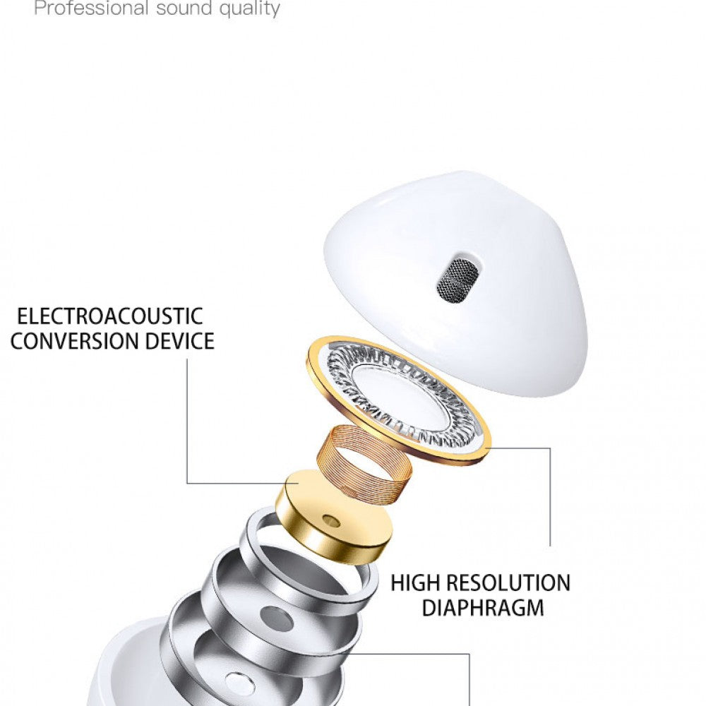 WUW-R32 Casti Audio In-Ear cu Microfon, Conexiune Lightning, Tehnologie Stereo, Plastic, Alb