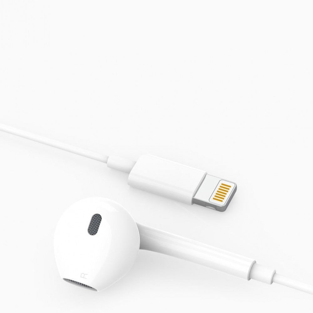 WUW-R32 Casti Audio In-Ear cu Microfon, Conexiune Lightning, Tehnologie Stereo, Plastic, Alb