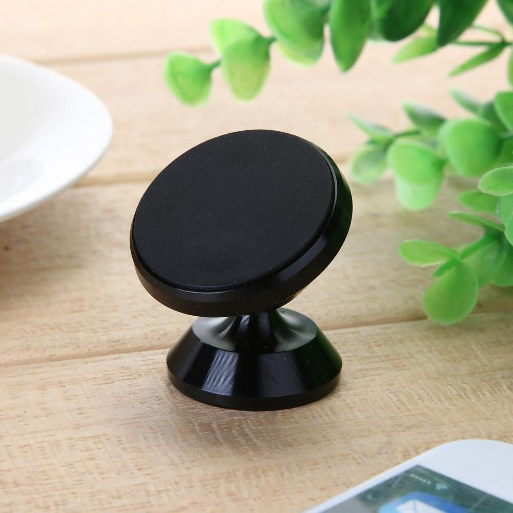 Suport Auto Magnetic BK1 pentru Telefon, Rotire 360 Grade, Montare pe Bord, Aliaj de Aluminiu si ABS, 2 Placute Incluse, Negru