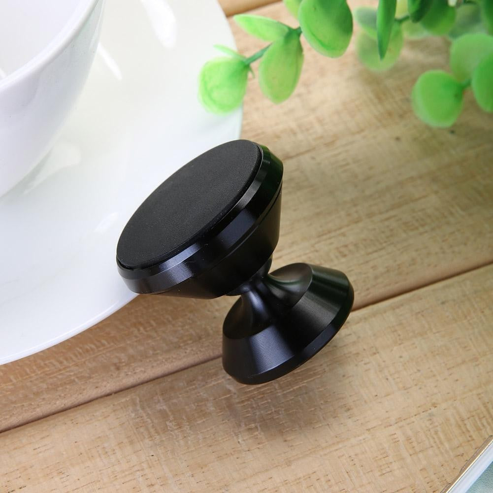 Suport Auto Magnetic BK1 pentru Telefon, Rotire 360 Grade, Montare pe Bord, Aliaj de Aluminiu si ABS, 2 Placute Incluse, Negru