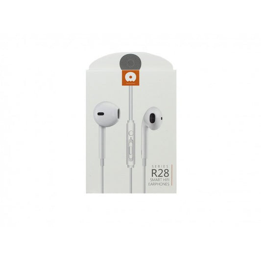 Casti Audio In-Ear WUW-R28, Microfon si Control Volum, Conector Jack 3.5 mm, Design Ergonomic, Ambalaj Blister, Alb