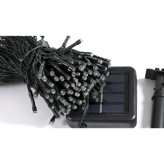 Instalatie Craciun Solara cu 200 LED-uri, Fir de Cupru Liniar pentru Interior si Exterior, Senzor de Lumina, Alb Rece, 20 m