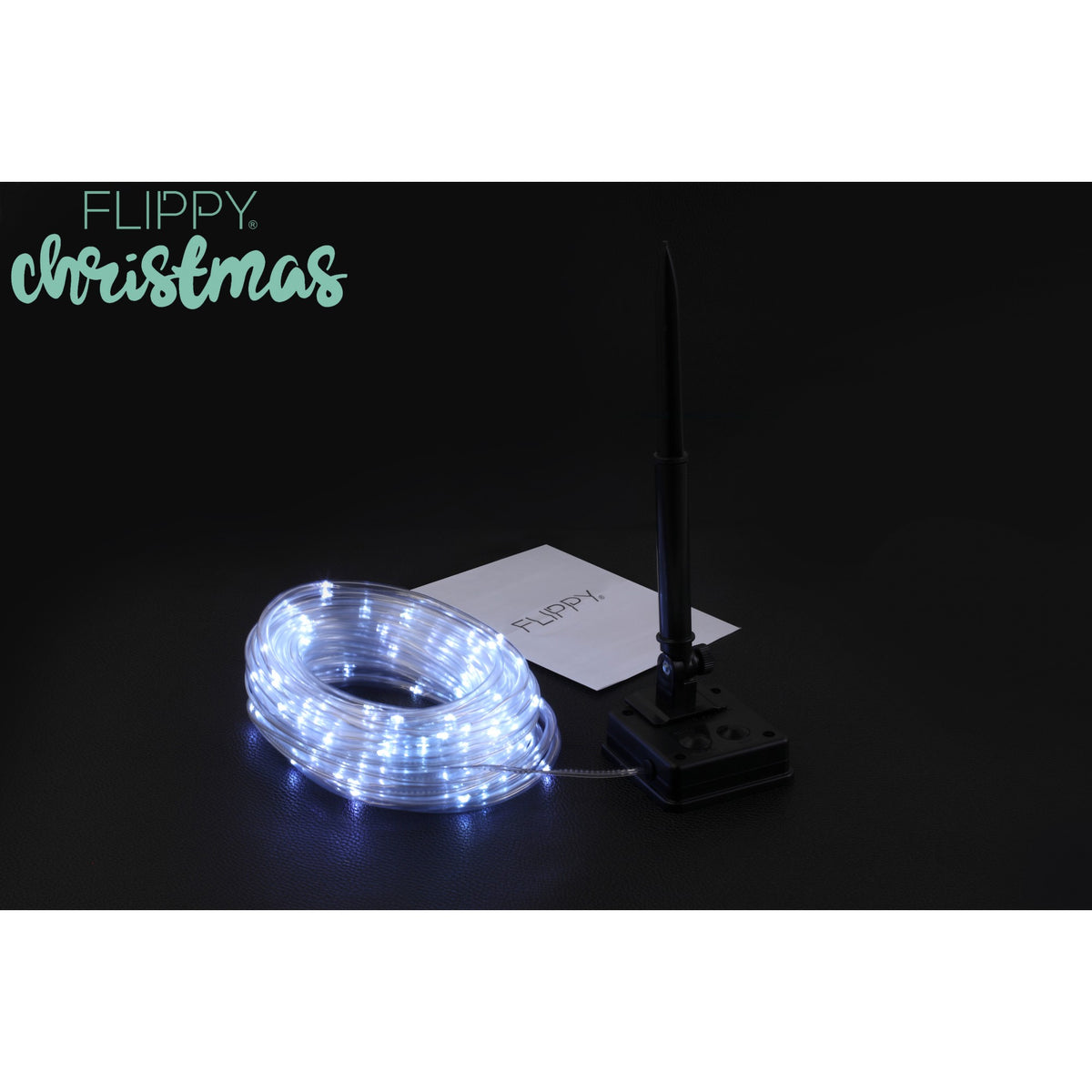 Instalatie Luminoasa De Craciun Tip Furtun, Incarcare Solara, 300 LED-uri, 8 Programe De Iluminat, Fir Cupru Exterior, 32 m, Alb Rece
