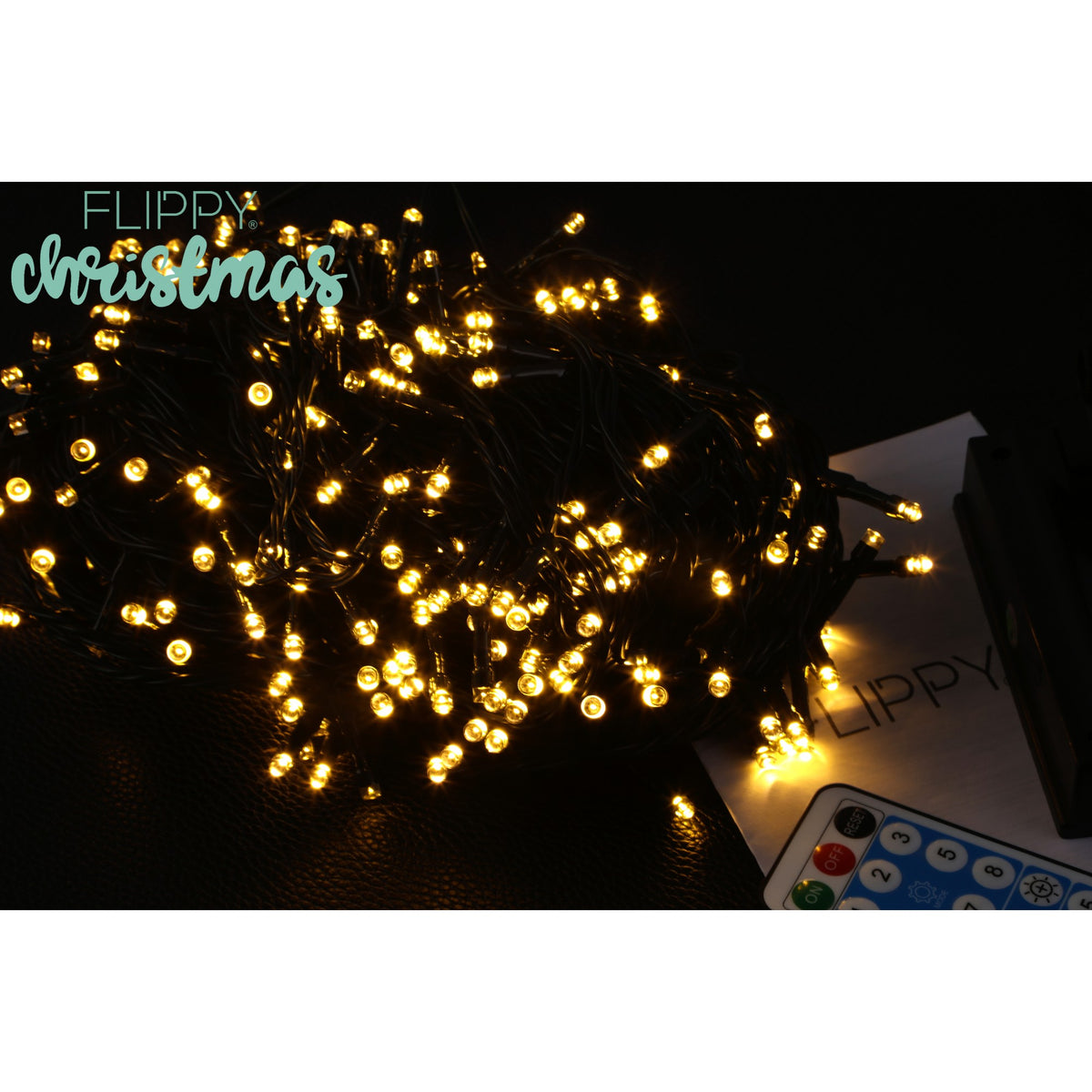Instalatie Luminoasa de Craciun cu Incarcare Solara, 300 LED-uri, 8 Programe de Iluminare, Senzor de Lumina, Rezistenta la Exterior, 32 m, Alb Cald