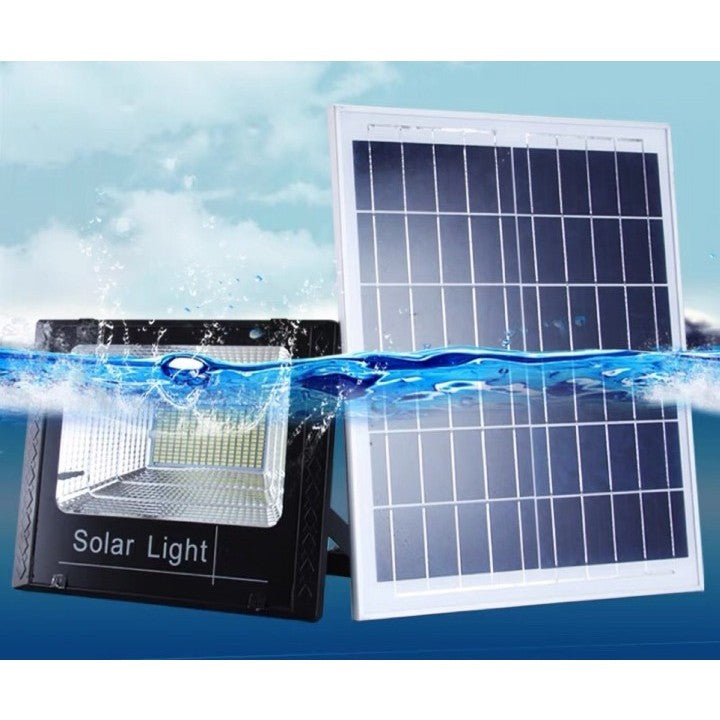 Lampă Solară Stradală 100W, 240 LED-uri, Senzor Lumina, IP65, Autonomie 16 Ore, Kit Montaj Inclus, Lumină Alb Rece, Negru