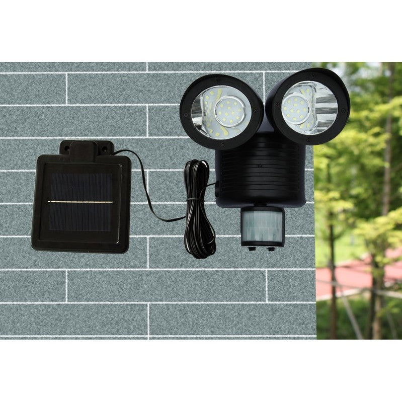 Lampa Solara de Gradina, Felinar Dublu cu Senzor de Miscare, 333 Lumeni, Plastic, Autonomie 10 Ore, 18.5 x 24 cm, Alb Rece