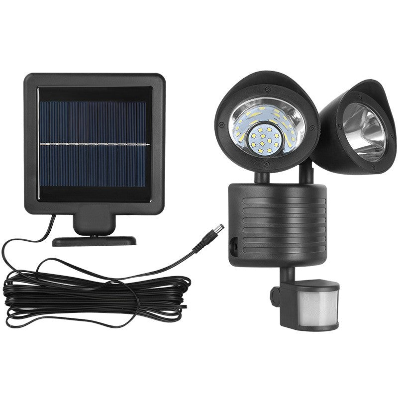 Lampa Solara de Gradina, Felinar Dublu cu Senzor de Miscare, 333 Lumeni, Plastic, Autonomie 10 Ore, 18.5 x 24 cm, Alb Rece