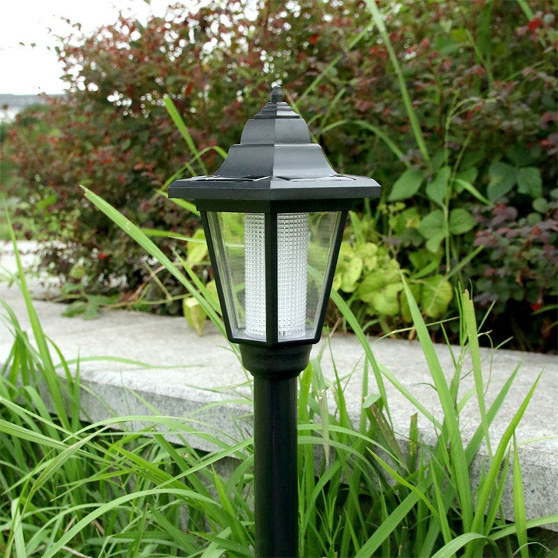 Lampa Solara de Gradina Hexagonala, Panou Policristalin, Protectie IP55, 90 Lumeni, ABS si Plastic, Alb Cald, 160x160x660 mm