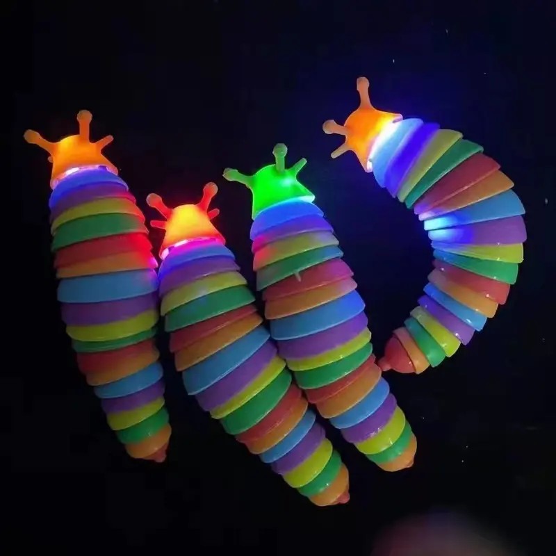 Jucarie Senzoriala Antistres, Omida Curcubeu cu Functie de Luminat, Plastic, 18.6 cm, Multicolor