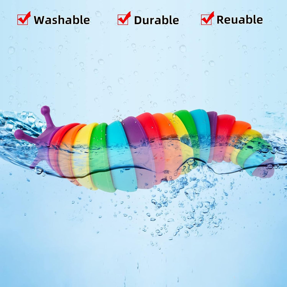 Jucarie Senzoriala Antistres, Omida Curcubeu cu Functie de Luminat, Plastic, 18.6 cm, Multicolor