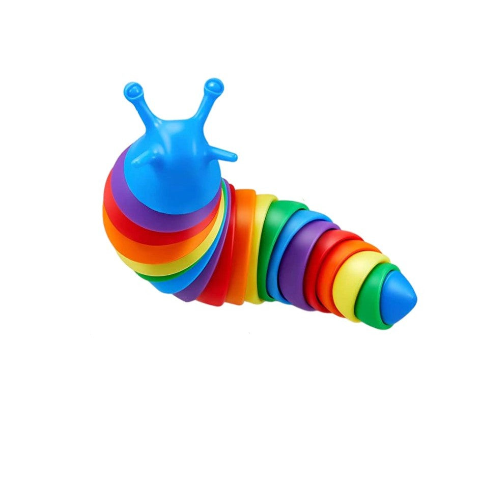 Jucarie Senzoriala Melc, Interactiva Antistres Cu Articulatii Si Lumini, Plastic, 19 cm, Multicolor
