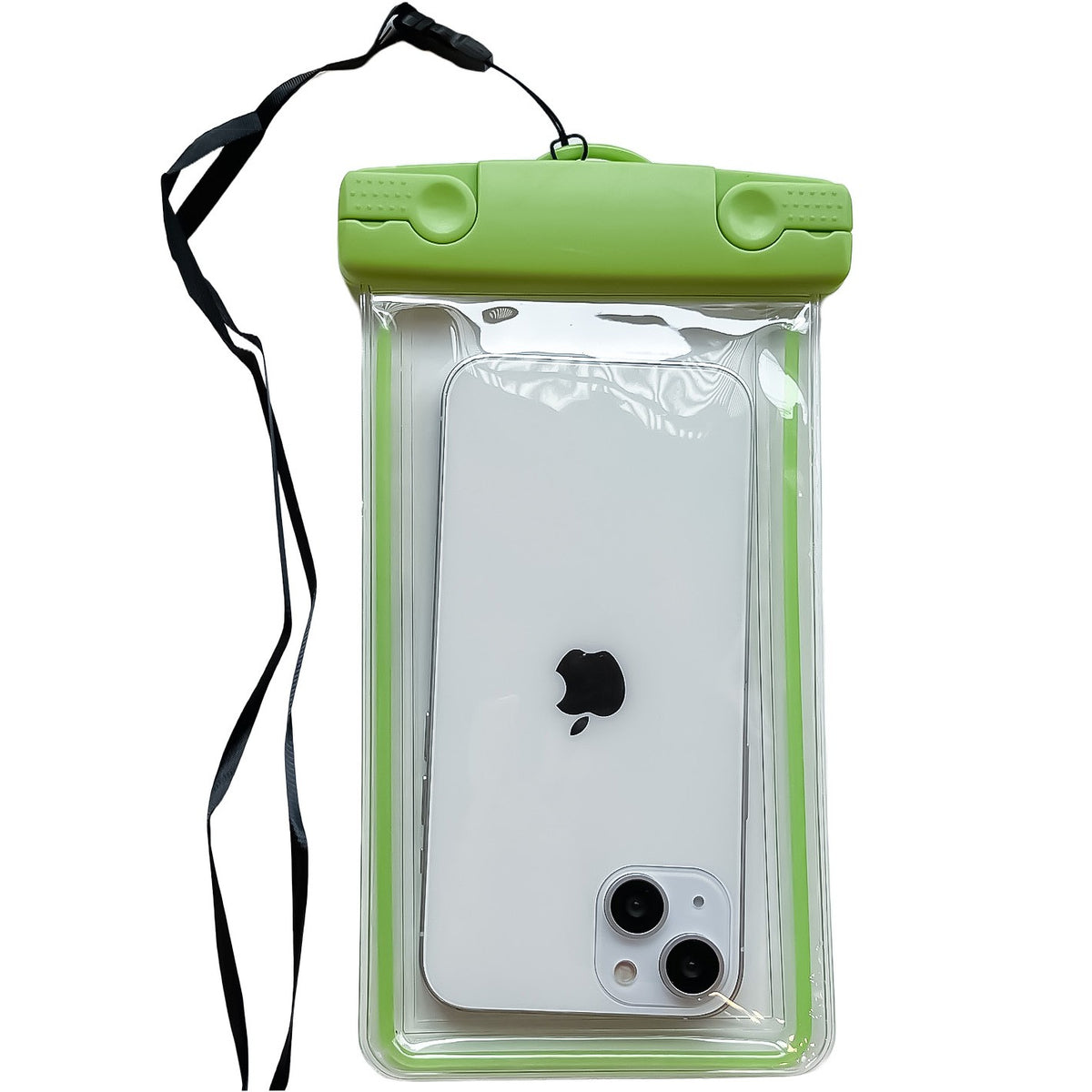 Husa Subacvatica Universala, Protectie Waterproof IPX8 si Fosforescenta, Material Transparent pentru Touchscreen, cu Snur pentru Gat, Pana la 6.9 Inch, Verde