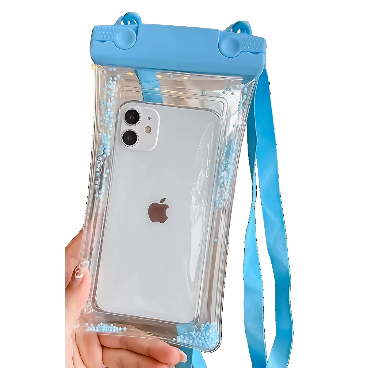 Husa Subacvatica Waterproof, Protectie Impermeabila IPX8 pana la 20m, Compatibila Touchscreen, pentru Telefon de maxim 6.9 inch si Documente, cu Snur pentru Gat, Bleu