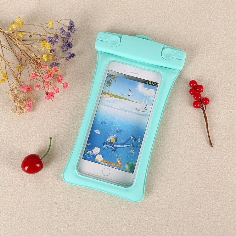 Husa Subacvatica Universala Matte Cushion, Protectie IPX8 Impermeabila si Etansa, Compatibila Touchscreen, PVC cu Snur de Gat, pana la 6.9 Inch, Verde Menta