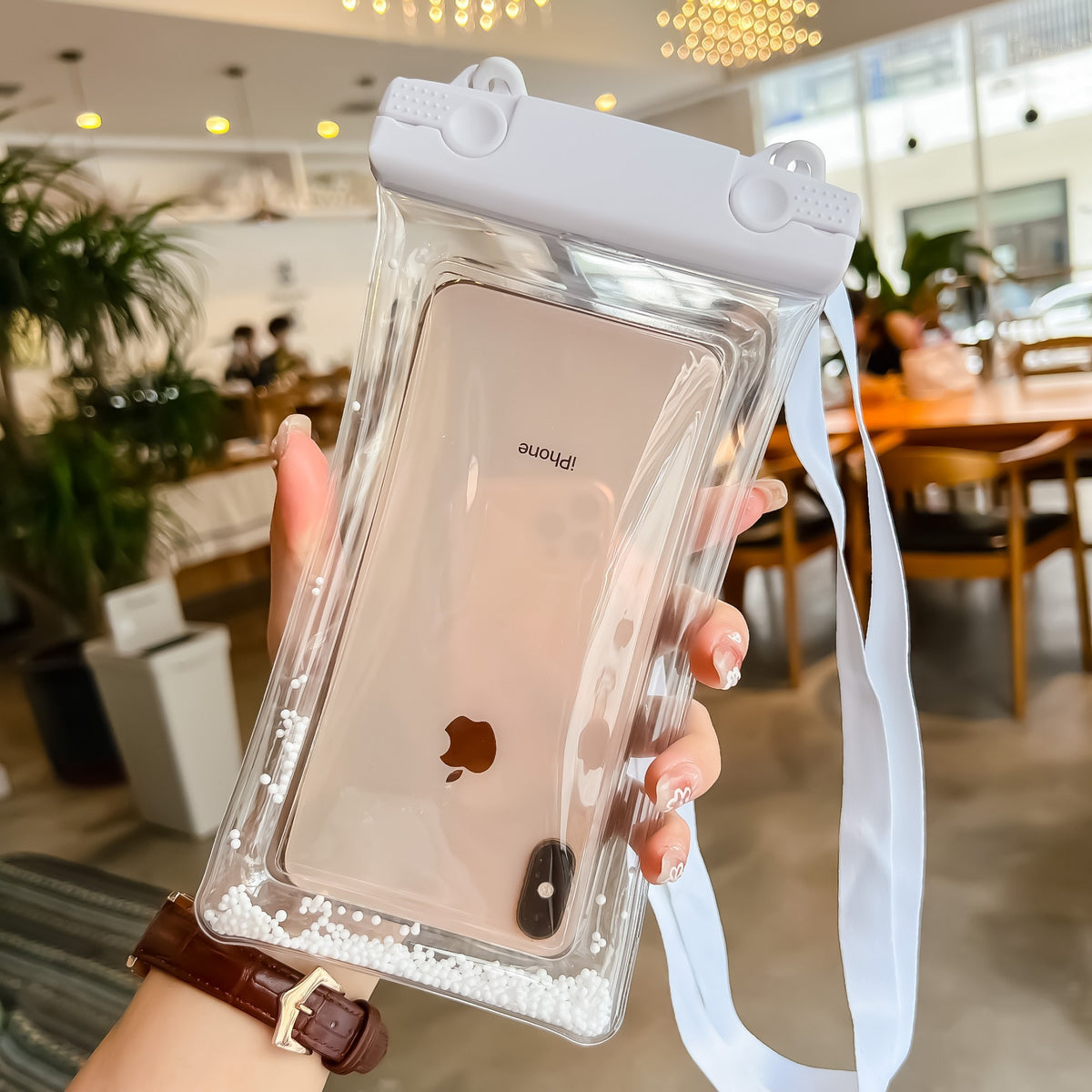 Husa Subacvatica Waterproof, Protectie Impermeabila IPX8 Telefon si Documente, Ecran Tactil Senzorial, Rezistenta la Zapada si Praf, cu Snur pentru Gat, Pana la 6.9 Inch, Alb