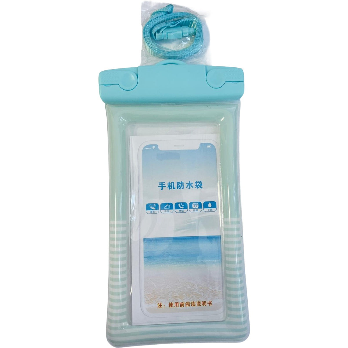 Husa Subacvatica Cushion Waterproof, Protectie Telefon si Documente, Rezistenta la Apa si Zapada, Design Dungat cu Snur de Gat, Model Universal, Verde Menta