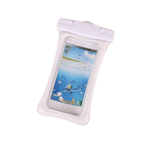 Husa Subacvatica Universala Matte Cushion, Protectie IPX8 Impermeabila si Anti-Soc, Compatibila Touchscreen, Documente si Telefoane pana la 6.9 Inch, Include Snur Gat, Alb