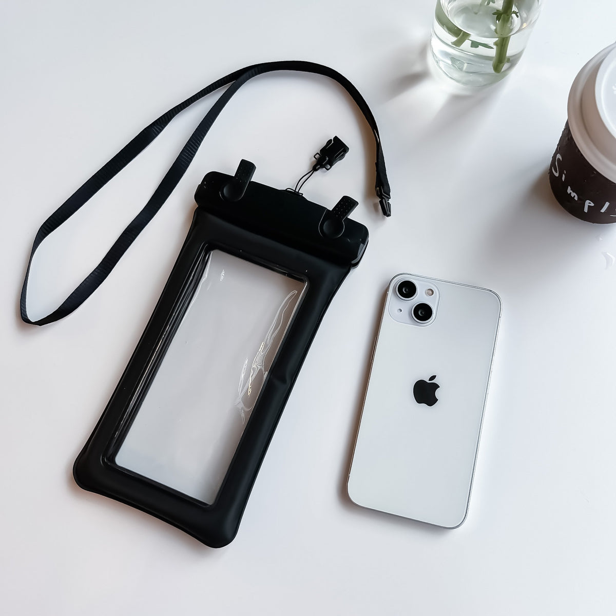 Husa Subacvatica Universala Matte Cushion, Protectie IPX8 Impermeabila si Anti-Soc, Ecran Tactil Transparent, pentru Telefon de pana la 6.9 inch sau Documente, cu Snur Inclus, Negru
