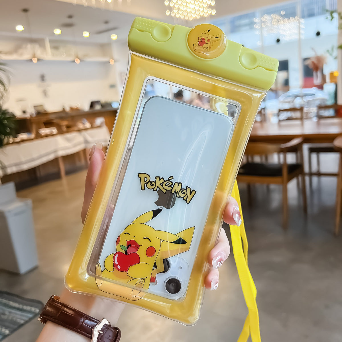 Mascot Husa Subacvatica Waterproof si Snowproof, Protectie IPX8 pana la 20m, Etansa cu Snur pentru Telefon si Documente, Compatibila 6.9 Inch, Galben