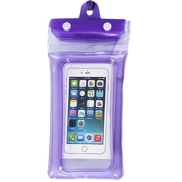 Husa Subacvatica Waterproof, Etansare IPX8 pentru Telefon pana la 6.9 inch, Protectie Apa si Zapada, Material Transparent Touch Sensitive, Snur de Gat inclus, Mov