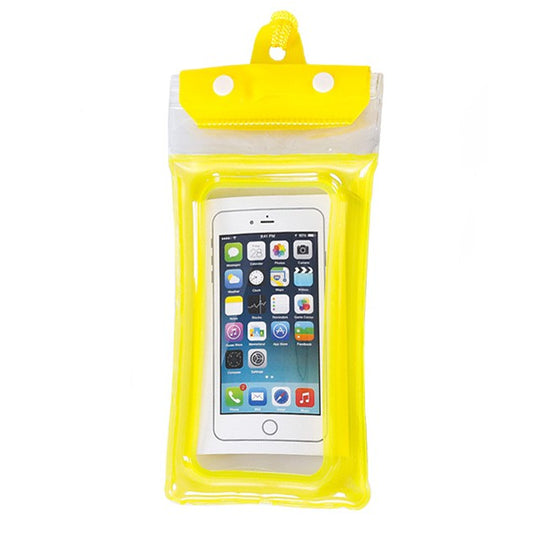 Husa Subacvatica Waterproof, Etansare IPX8 pana la 20m, Protectie Zapada si Praf, Compatibila Touch Screen, Material PVC cu Snur de Gat, Universala pana la 6.9 inch, Galben